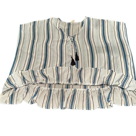 Surf Gypsy Swim Suit Cover Up Womens size Medium Blue and White Stripe - Picture 7 of 11